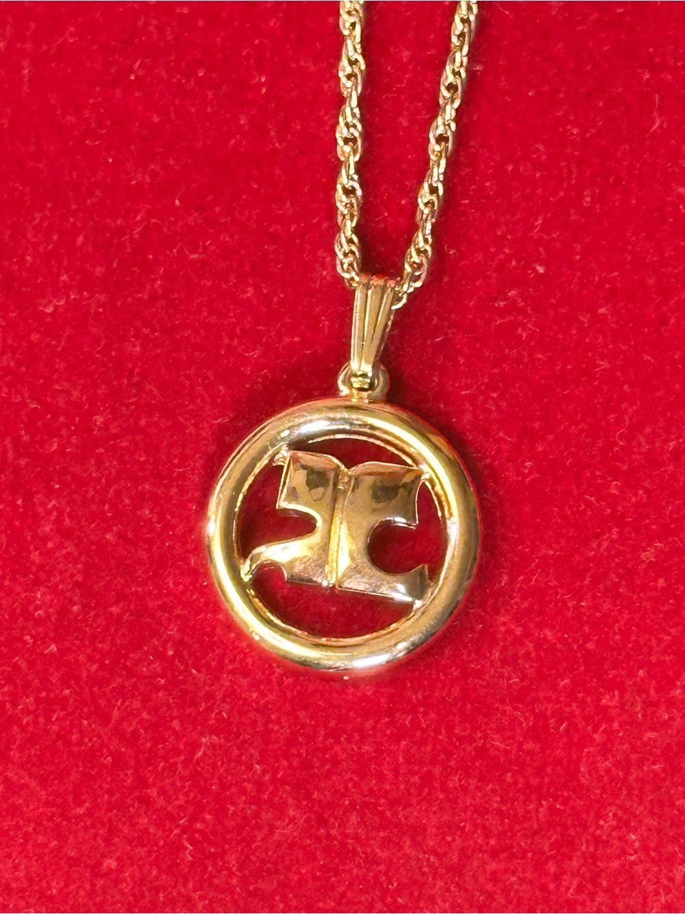 Courreges Paris Gold Logo Circle Pendant Necklace - Picture 12 of 12